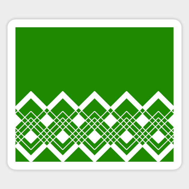 Abstract geometric pattern - green and white. Sticker by kerens